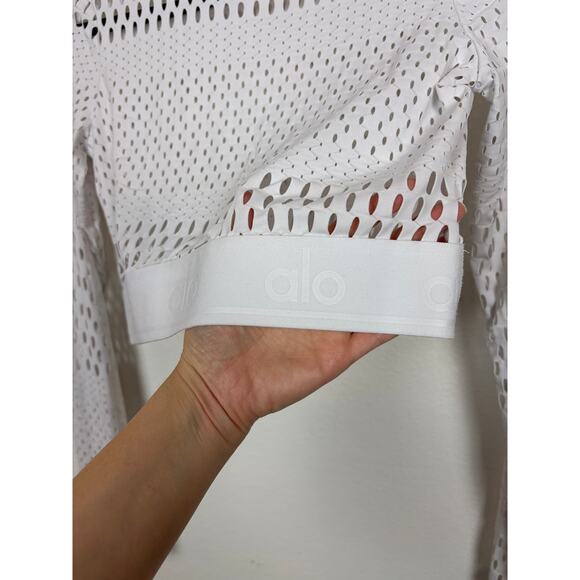 ALO Yoga Haute Girl Summer Mesh Long Sleeve Top XS - Picture 5 of 5